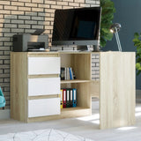 Eckschreibtisch mit Stauraum, Ecktisch, Schreibtisch L-Form | 112x87x76 cm (BxTxH) | Linken und Rechten Seite Schubladen