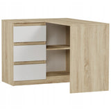 Eckschreibtisch mit Stauraum, Ecktisch, Schreibtisch L-Form | 112x87x76 cm (BxTxH) | Linken und Rechten Seite Schubladen