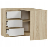 Eckschreibtisch mit Stauraum, Ecktisch, Schreibtisch L-Form | 112x87x76 cm (BxTxH) | Linken und Rechten Seite Schubladen