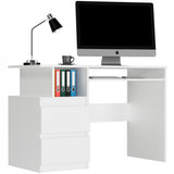 Schreibtisch mit Schubladen, Computertisch, Arbeitstisch | 2 Schubladen, Tastaturablage, ergonomisch | 114x50x135 cm (BxTxH)