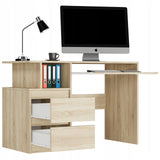 Schreibtisch mit Schubladen, Computertisch, Arbeitstisch | 2 Schubladen, Tastaturablage, ergonomisch | 114x50x135 cm (BxTxH)