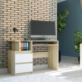 Schreibtisch mit Schubladen, Computertisch, Arbeitstisch | 2 Schubladen, Tastaturablage, ergonomisch | 114x50x135 cm (BxTxH)