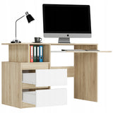 Schreibtisch mit Schubladen, Computertisch, Arbeitstisch | 2 Schubladen, Tastaturablage, ergonomisch | 114x50x135 cm (BxTxH)