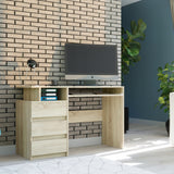 Eckschreibtisch mit Stauraum, Computertisch, Schreibtisch mit Schubladen | 3 Schubladen, Tastaturablage, ergonomische Maße | 114x50x76 cm (BxTxH)