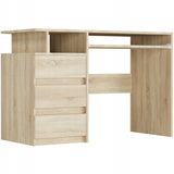 Eckschreibtisch mit Stauraum, Computertisch, Schreibtisch mit Schubladen | 3 Schubladen, Tastaturablage, ergonomische Maße | 114x50x76 cm (BxTxH)