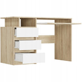 Eckschreibtisch mit Stauraum, Computertisch, Schreibtisch mit Schubladen | 3 Schubladen, Tastaturablage, ergonomische Maße | 114x50x76 cm (BxTxH)