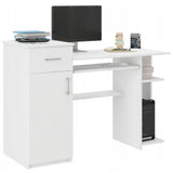Büro schreibtisch, Schreibtisch mit Schublade, Computertisch | 1 Schublade, 1 Tür, Tastaturablage, PC-Fach | 120x50x76 cm (BxTxH)