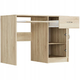 Schreibtisch klein, Computertisch, Home Office Schreibtisch | 1 Schublade, 1 Tür, Tastaturablage | 100x50x76 cm (BxTxH)