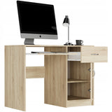 Schreibtisch klein, Computertisch, Home Office Schreibtisch | 1 Schublade, 1 Tür, Tastaturablage | 100x50x76 cm (BxTxH)