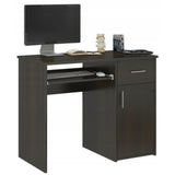 Schreibtisch klein, Computertisch, Home Office Schreibtisch | 1 Schublade, 1 Tür, Tastaturablage | 100x50x76 cm (BxTxH)