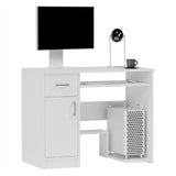 Kleiner Tisch, Schreibtisch mit Schublade, Computertisch | 1 Schublade, 1 Tür, Tastaturablage, PC-Fach | 90x50x73 cm (BxTxH)