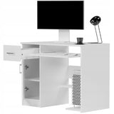 Kleiner Tisch, Schreibtisch mit Schublade, Computertisch | 1 Schublade, 1 Tür, Tastaturablage, PC-Fach | 90x50x73 cm (BxTxH)
