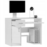 Kleiner Tisch, Schreibtisch mit Schublade, Computertisch | 1 Schublade, 1 Tür, Tastaturablage, PC-Fach | 90x50x73 cm (BxTxH)