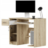 Kleiner Tisch, Schreibtisch mit Schublade, Computertisch | 1 Schublade, 1 Tür, Tastaturablage, PC-Fach | 90x50x73 cm (BxTxH)
