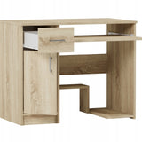 Kleiner Tisch, Schreibtisch mit Schublade, Computertisch | 1 Schublade, 1 Tür, Tastaturablage, PC-Fach | 90x50x73 cm (BxTxH)