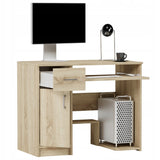 Kleiner Tisch, Schreibtisch mit Schublade, Computertisch | 1 Schublade, 1 Tür, Tastaturablage, PC-Fach | 90x50x73 cm (BxTxH)