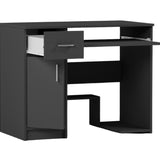 Kleiner Tisch, Schreibtisch mit Schublade, Computertisch | 1 Schublade, 1 Tür, Tastaturablage, PC-Fach | 90x50x73 cm (BxTxH)
