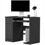 Kleiner Tisch, Schreibtisch mit Schublade, Computertisch | 1 Schublade, 1 Tür, Tastaturablage, PC-Fach | 90x50x73 cm (BxTxH)