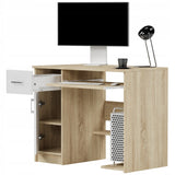 Kleiner Tisch, Schreibtisch mit Schublade, Computertisch | 1 Schublade, 1 Tür, Tastaturablage, PC-Fach | 90x50x73 cm (BxTxH)