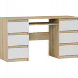 Ecktisch, Computertisch, Schreibtisch mit Schubladen | 6 Schubladen, Tastaturablage | 140x50x76 cm (BxTxH)