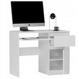 Kleiner Tisch, Computertisch, Eckschreibtisch | 1 Schublade, 1 Tür, Tastaturablage | 96x50x76 cm (BxTxH)