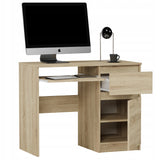Kleiner Tisch, Computertisch, Eckschreibtisch | 1 Schublade, 1 Tür, Tastaturablage | 96x50x76 cm (BxTxH)