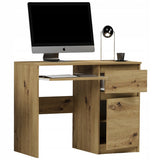Kleiner Tisch, Computertisch, Eckschreibtisch | 1 Schublade, 1 Tür, Tastaturablage | 96x50x76 cm (BxTxH)