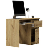 Kleiner Tisch, Computertisch, Eckschreibtisch | 1 Schublade, 1 Tür, Tastaturablage | 96x50x76 cm (BxTxH)