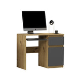 Kleiner Tisch, Computertisch, Eckschreibtisch | 1 Schublade, 1 Tür, Tastaturablage | 96x50x76 cm (BxTxH)