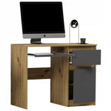 Kleiner Tisch, Computertisch, Eckschreibtisch | 1 Schublade, 1 Tür, Tastaturablage | 96x50x76 cm (BxTxH)