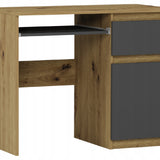 Kleiner Tisch, Computertisch, Eckschreibtisch | 1 Schublade, 1 Tür, Tastaturablage | 96x50x76 cm (BxTxH)