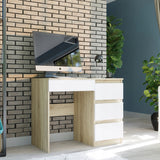 Kleiner Schreibtisch, Computertisch, Schreibtisch mit Schubladen | 4 Schubladen | 96x50x76 cm (BxTxH)