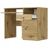 Schreibtisch mit Schublade, Computertisch, Schreibtisch | 1 Schublade, 1 Tür, 1 Tastaturablage | 96x50x76 cm (BxTxH)