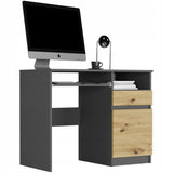 Schreibtisch mit Schublade, Computertisch, Schreibtisch | 1 Schublade, 1 Tür, 1 Tastaturablage | 96x50x76 cm (BxTxH)