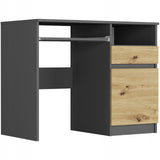 Schreibtisch mit Schublade, Computertisch, Schreibtisch | 1 Schublade, 1 Tür, 1 Tastaturablage | 96x50x76 cm (BxTxH)