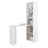 Schreibtisch mit Bücherregal, eckschreibtisch mit Stauraum, ecktisch | Viel Stauraum & modernes Design | 125x50x180 cm (BxTxH)