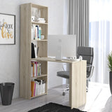 Schreibtisch mit Bücherregal, eckschreibtisch mit Stauraum, ecktisch | Viel Stauraum & modernes Design | 125x50x180 cm (BxTxH)