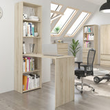 Schreibtisch mit Bücherregal, eckschreibtisch mit Stauraum, ecktisch | Viel Stauraum & modernes Design | 125x50x180 cm (BxTxH)
