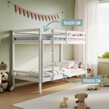 Hochbett, Etagenbett, Hochbett 90x200 cm Kinderbett, EN 747-zertifiziert, platzsparendes & sicheres | stabiles & robustes Stockbett | Weiß