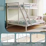 Hochbett, Etagenbett, Hochbett 140x200 Kinderbett mit großem Bett, EN 747-zertifiziert, platzsparendes & sicheres | stabiles & robustes Stockbett | Weiß