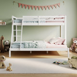 Hochbett, Etagenbett, Hochbett 140x200 Kinderbett mit großem Bett, EN 747-zertifiziert, platzsparendes & sicheres | stabiles & robustes Stockbett | Weiß
