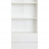 Aktenregal Standregal mit 3 Schubladen und 3 offenen Fächern 60 cm, hoher Schubladenschrank aus MDF Holz | 60x35x180 cm (BxTxH)