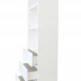Aktenregal Standregal mit 3 Schubladen und 3 offenen Fächern 60 cm, hoher Schubladenschrank aus MDF Holz | 60x35x180 cm (BxTxH)