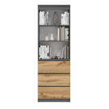 Aktenregal Standregal mit 3 Schubladen und 3 offenen Fächern 60 cm, hoher Schubladenschrank aus MDF Holz | 60x35x180 cm (BxTxH)