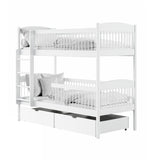 Hochbett Kinder, Etagenbett, Kinderbett | Massives Kiefernholz, 2 Schubladen, sicher & funktional | Größen: 80x180, 90x190, 90x200 cm