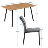 Esszimmerset mit 4 Stühlen Tisch Küchentisch & Esszimmerstühle 4er set Esszimmertisch | moderne Essgruppe | Maße Tisch: 140x80 cm | Set Esstisch + 4 Stühle