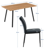 Esszimmerset mit 4 Stühlen Tisch Küchentisch & Esszimmerstühle 4er set Esszimmertisch | moderne Essgruppe | Maße Tisch: 140x80 cm | Set Esstisch + 4 Stühle