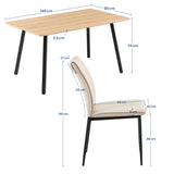 Esszimmerset mit 4 Stühlen Tisch Küchentisch & Esszimmerstühle 4er set Esszimmertisch | moderne Essgruppe | Maße Tisch: 140x80 cm | Set Esstisch + 4 Stühle
