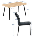 Esszimmerset mit 4 Stühlen Tisch Küchentisch & Esszimmerstühle 4er set Esszimmertisch | moderne Essgruppe | Maße Tisch: 140x80 cm | Set Esstisch + 4 Stühle