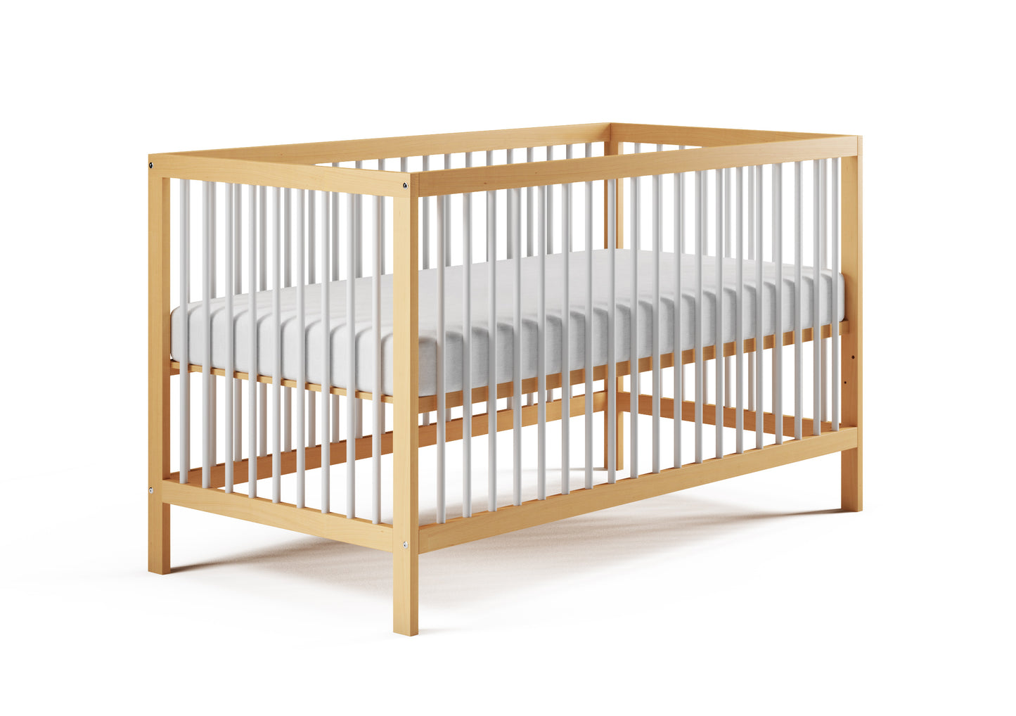 Kids Collective Babybett Kinderbett Gitterbett 60x120 und 70x140 cm höhenverstellbarer Lattenrost & herausnehmbare Sprossen stabiles Buchenholz | ab Geburt bis zum 3. Lebensjahr made in EU